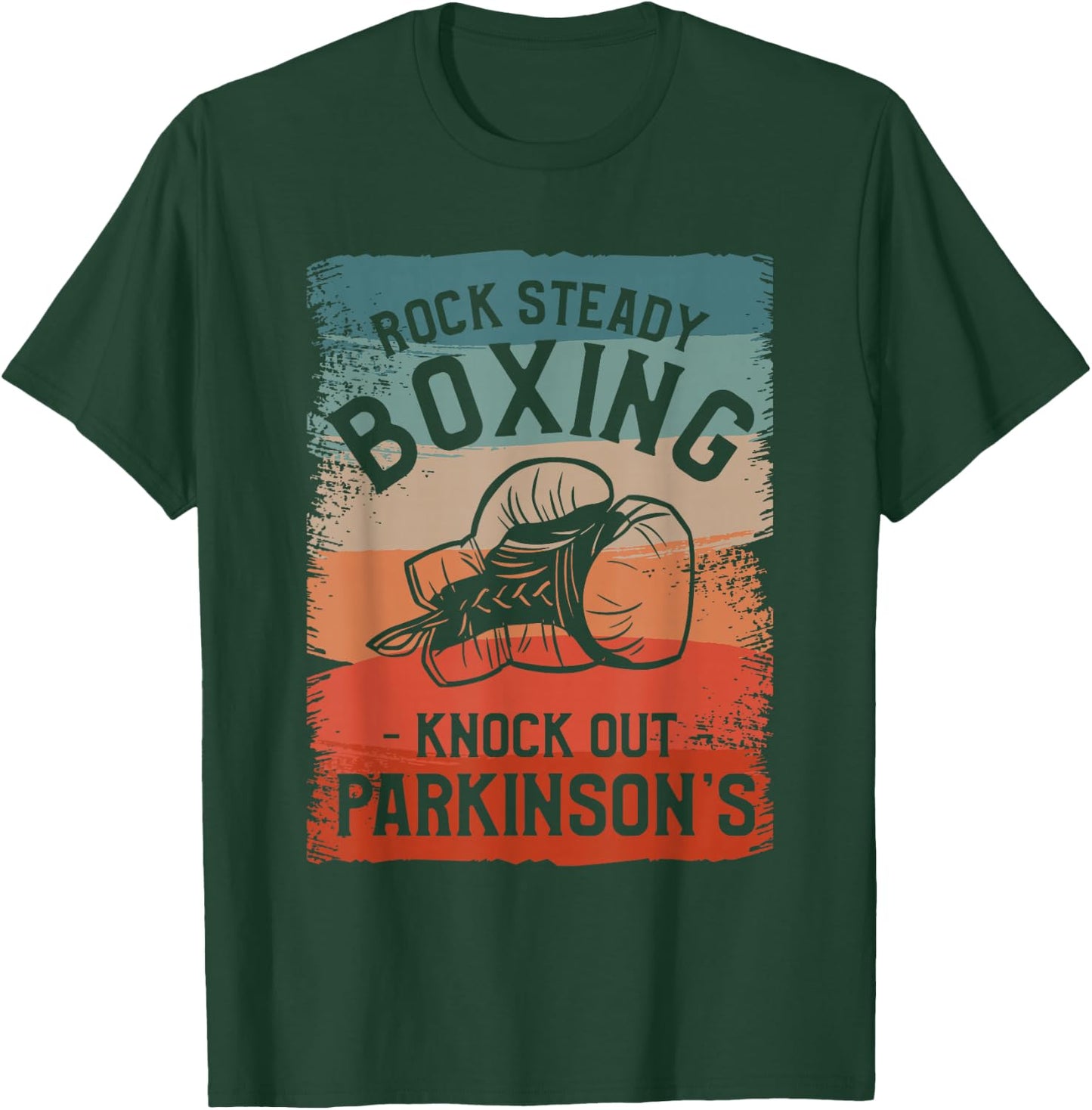 Rock Steady Boxing Knock Out Parkinson's Awareness T-Shirt - T-Shirt | Forest