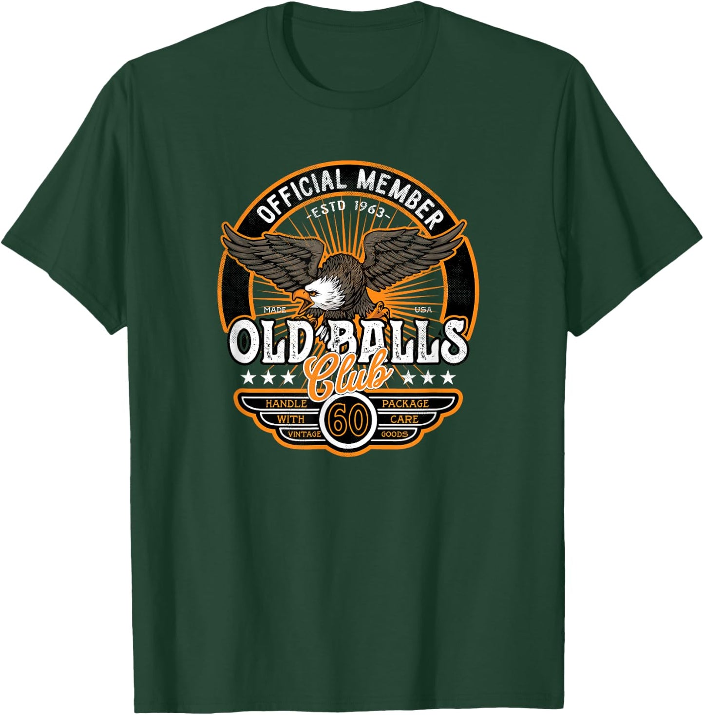 60th Birthday Vintage 1963 Old Balls Club 60 's 60th T-Shirt - T-Shirt | Forest