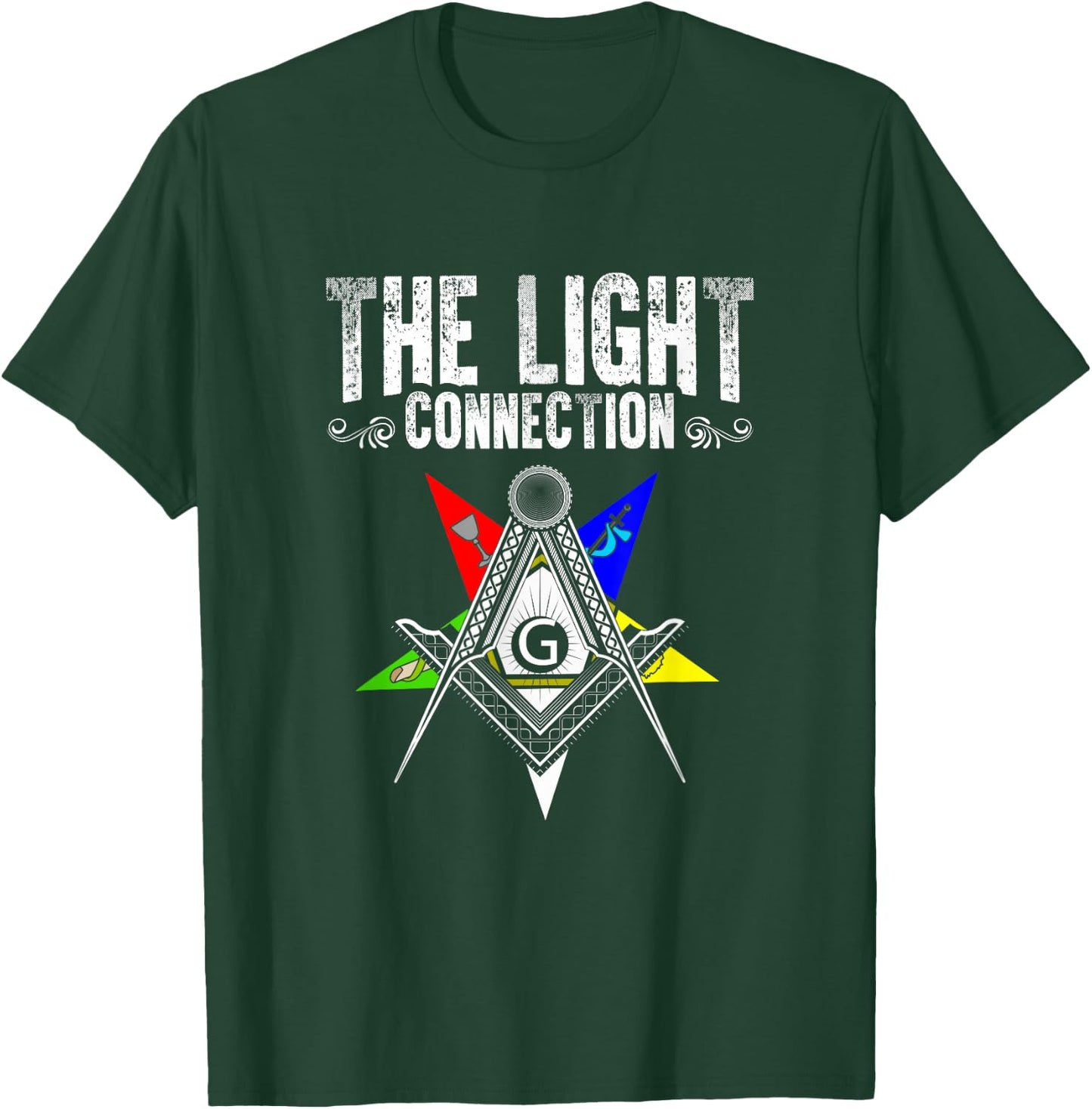 Light Connection OES Masonry Freemasonry Masonic Freemason T-Shirt - T-Shirt | Forest