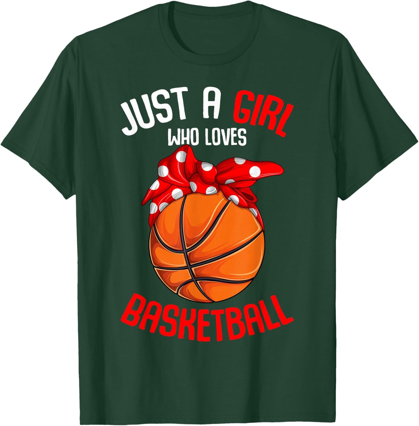 Just a Girl who Loves Basketball Girl Kids Girls Small T-Shirt - T-Shirt | Forest