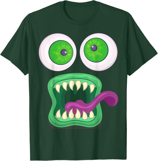 Men's Women's Big Eyes Monster Face Halloween Costume T-Shirt - T-Shirt | Forest