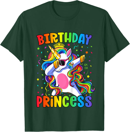 Birthday Princess Shirt Girl Unicorn Birthday T-Shirt - T-Shirt | Forest