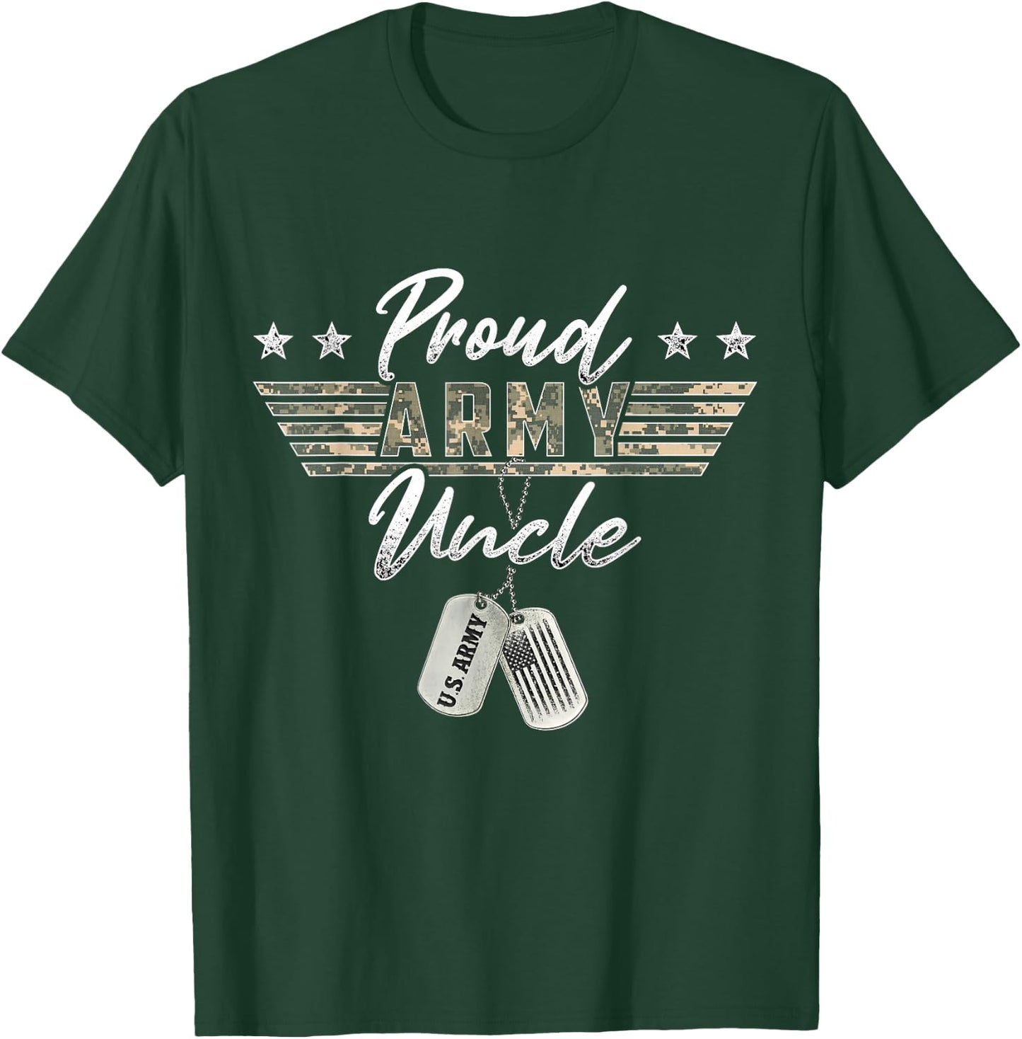Proud Army Uncle American Veteran Military T-Shirt - T-Shirt | Forest