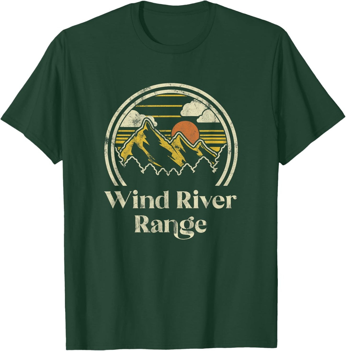 Wind River Range Mountains Wyoming Hiking Outdoors Retro T-Shirt - T-Shirt | Forest