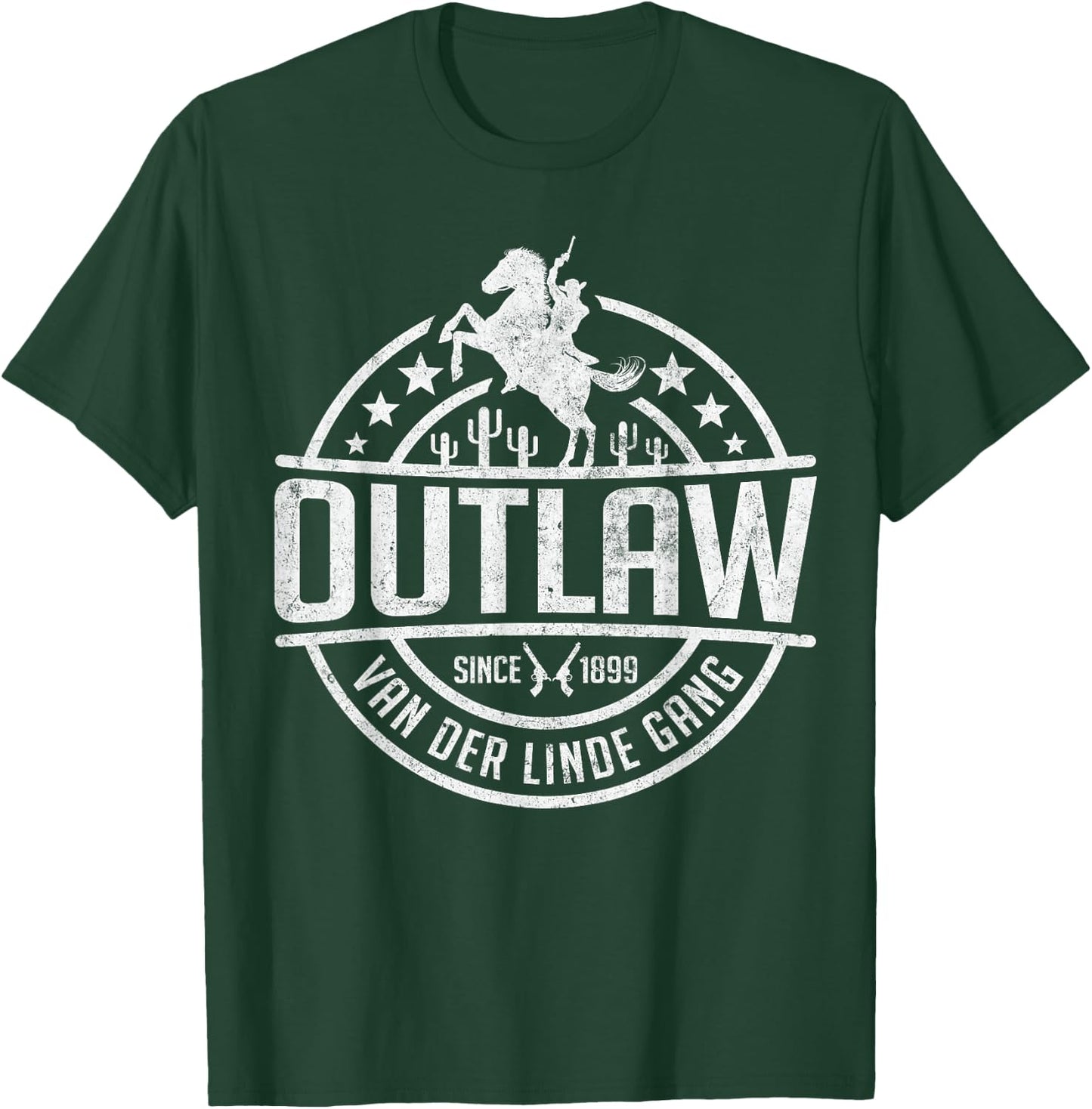 Outlaw Dutch's Gang Red Horse & Cowboy Adventure T-Shirt - T-Shirt | Forest