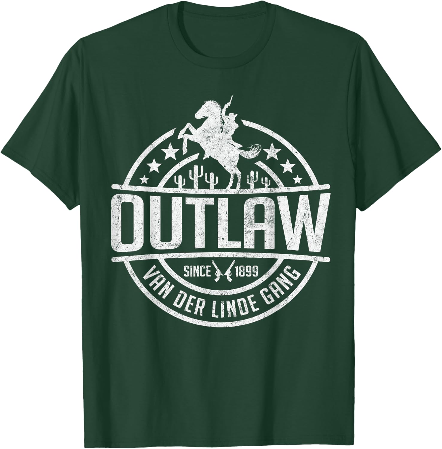 Outlaw Dutch's Gang Red Horse & Cowboy Adventure T-Shirt - T-Shirt | Forest
