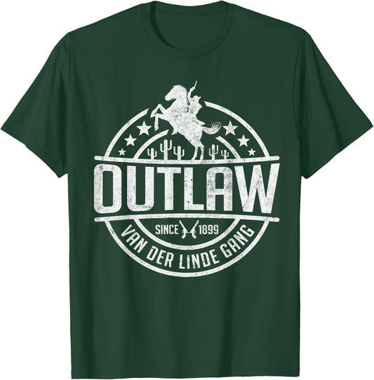 Outlaw Dutch's Gang Red Horse & Cowboy Adventure T-Shirt - T-Shirt | Forest