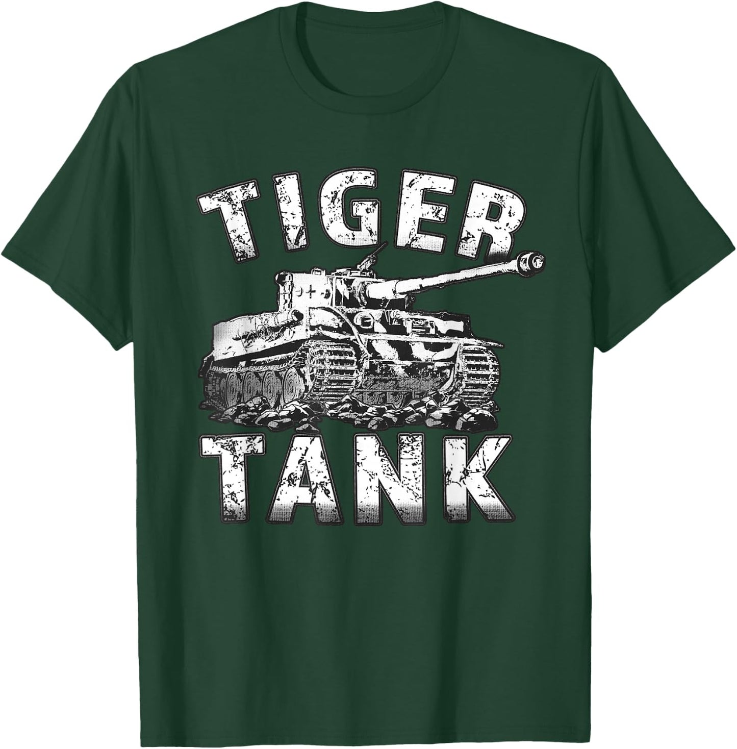Tiger Tank Historical World War 2 WW2 German Panzer History T-Shirt - T-Shirt | Forest