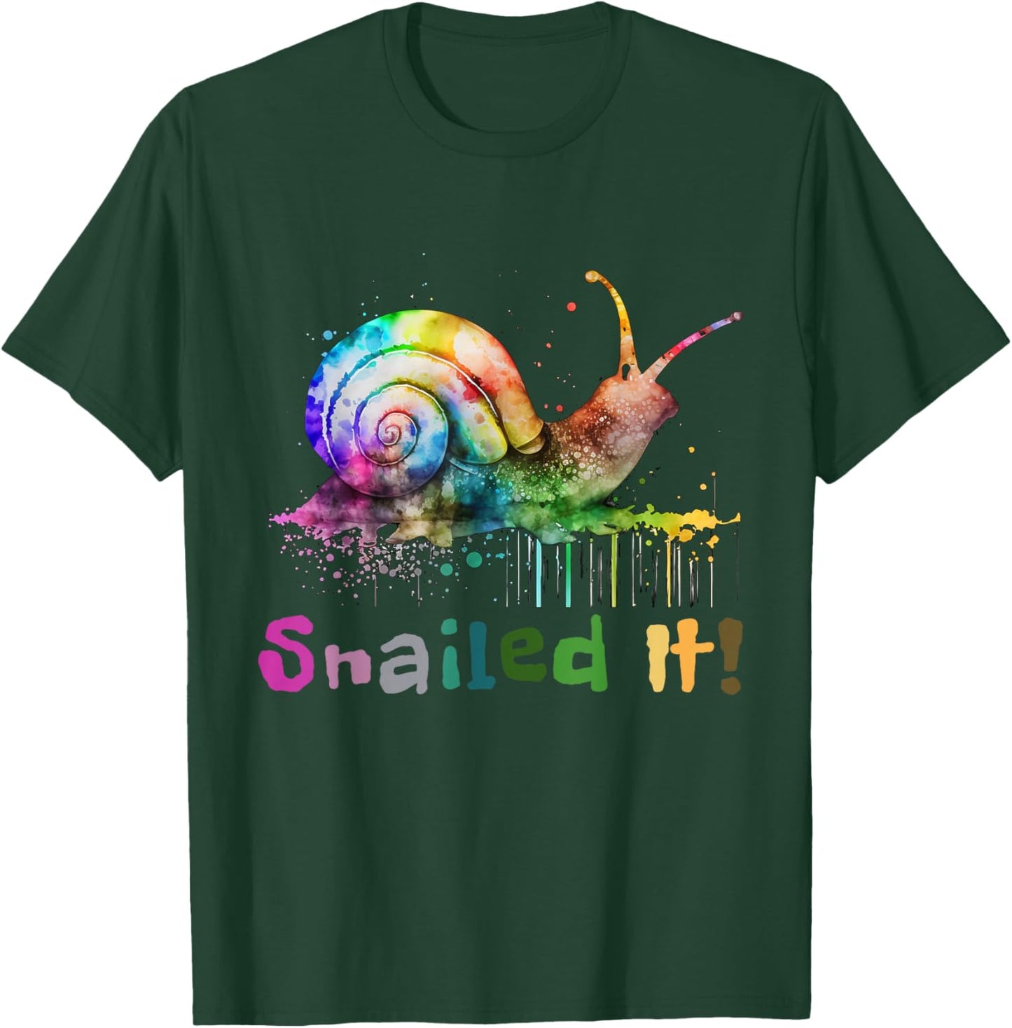 Cool Snail Rainbow Colors Snailed It Women Children T-Shirt - T-Shirt | Forest