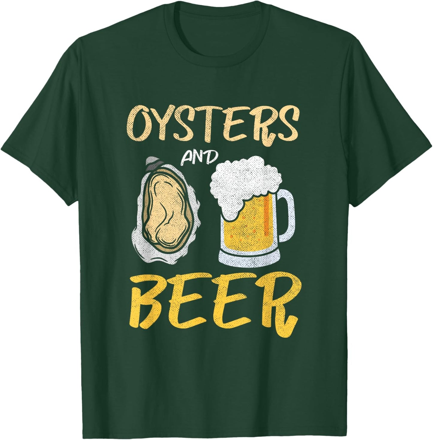 Oysters And Beer | Seafood Foodie | Oyster Lover T-Shirt - T-Shirt | Forest