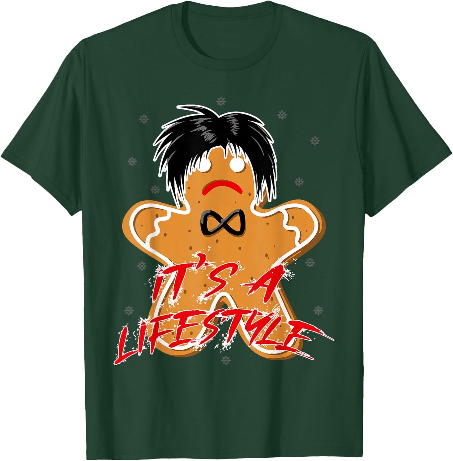 Funny Black Hair Punk Alternative Emo Music Lover Christmas Emo Heritage Dark Lifestyle Funny Gingerbread man T-Shirt - T-Shirt | Forest