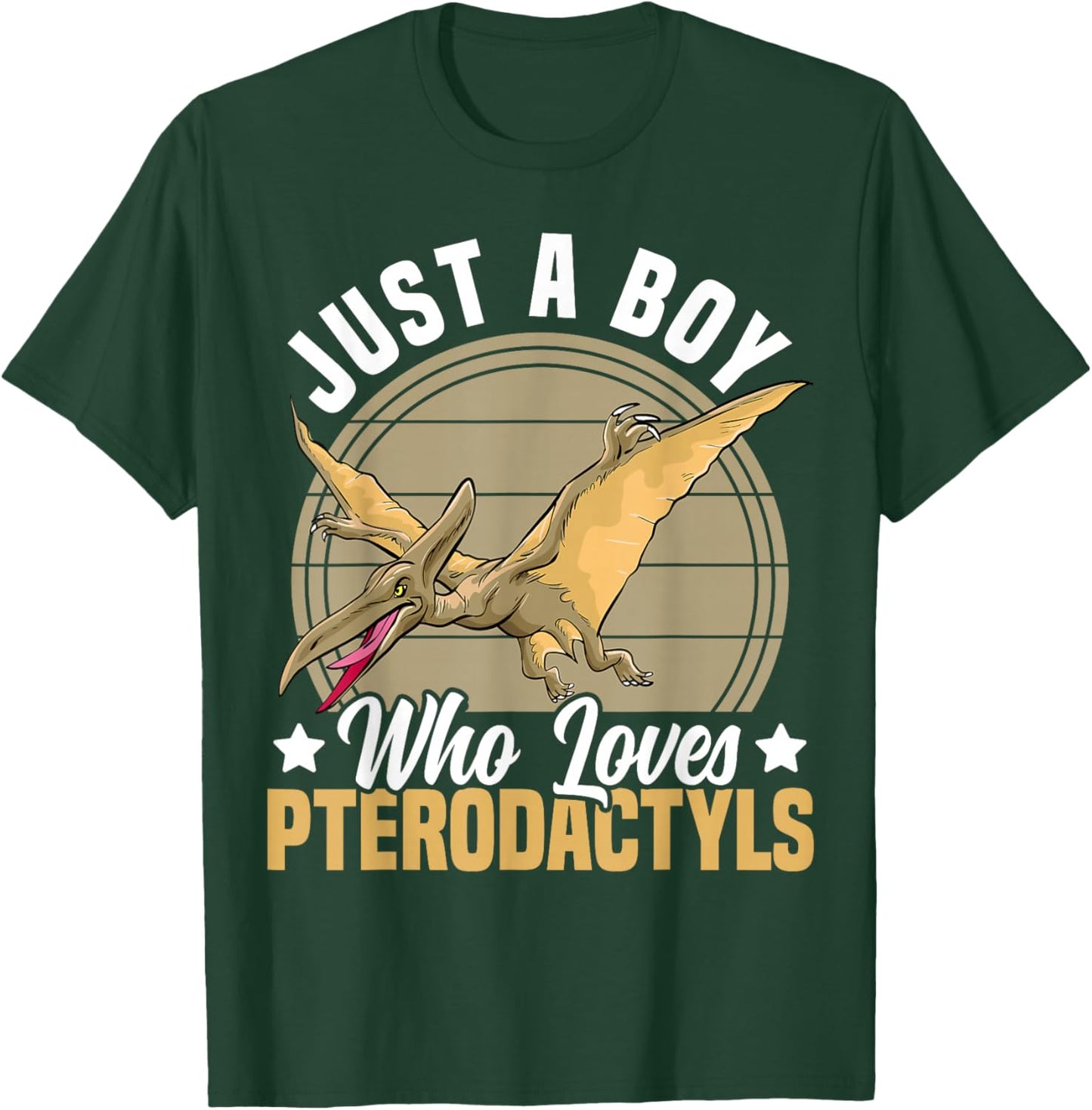 Just A Boy Who Loves Pterodactyls Dinosaur Lover Boys Dino T-Shirt - T-Shirt | Forest