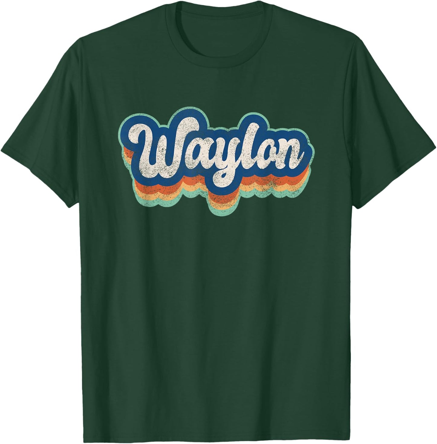 Waylon First Name Boy Vintage Style 70s 80s Personalized T-Shirt - T-Shirt | Forest