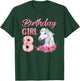 Horse Lovers 8th Birthday Girl Cute 8 Year Old T-Shirt - T-Shirt | Forest