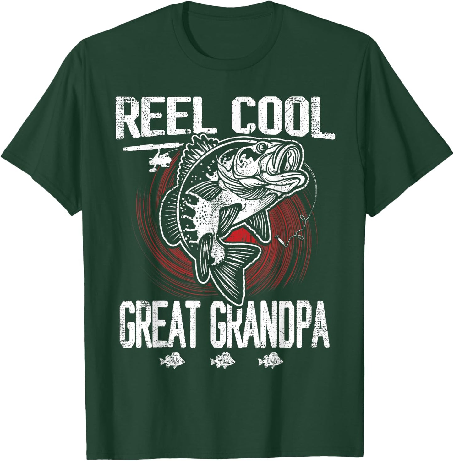 Funny Fathers Day Vintage Fishing Reel Cool Great Grandpa T-Shirt - T-Shirt | Forest