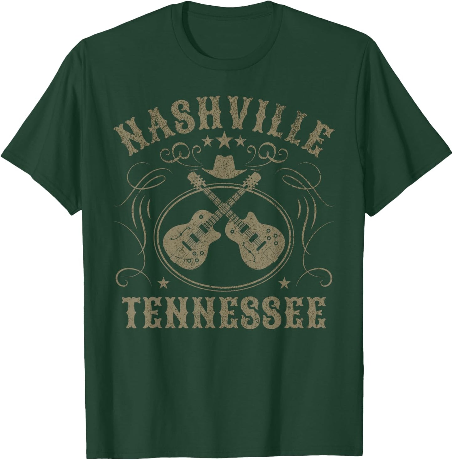 Nashville Tennessee Travel Vintage T-Shirt - T-Shirt | Forest