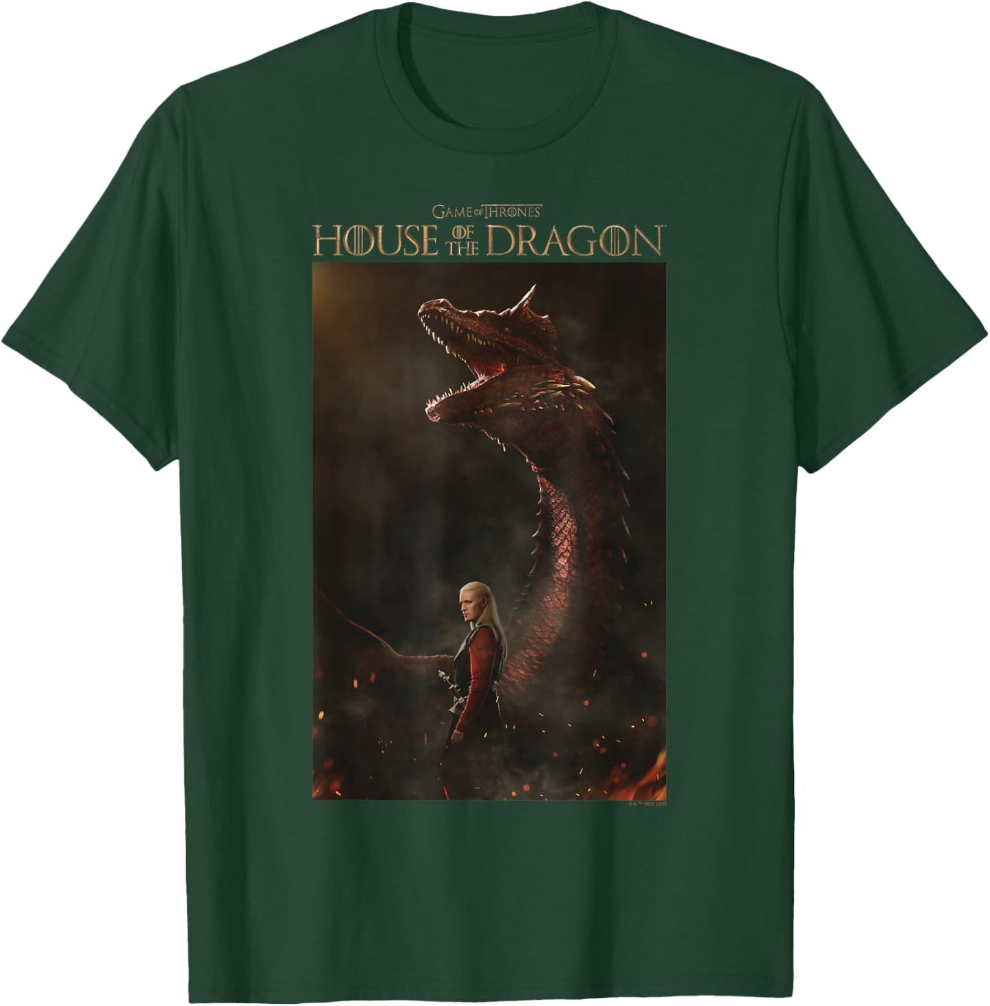 House of the Dragon Daemon & Caraxes Poster T-Shirt - T-Shirt | Forest