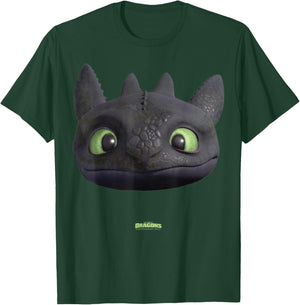 DreamWorks Dragons Toothless Night Fury Big Face Costume 3D T-Shirt - T-Shirt | Forest