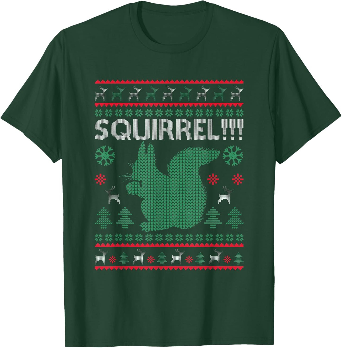 Squirrel Ugly Christmas Sweater Squirrel Claus Xmas Vacation T-Shirt - T-Shirt | Forest