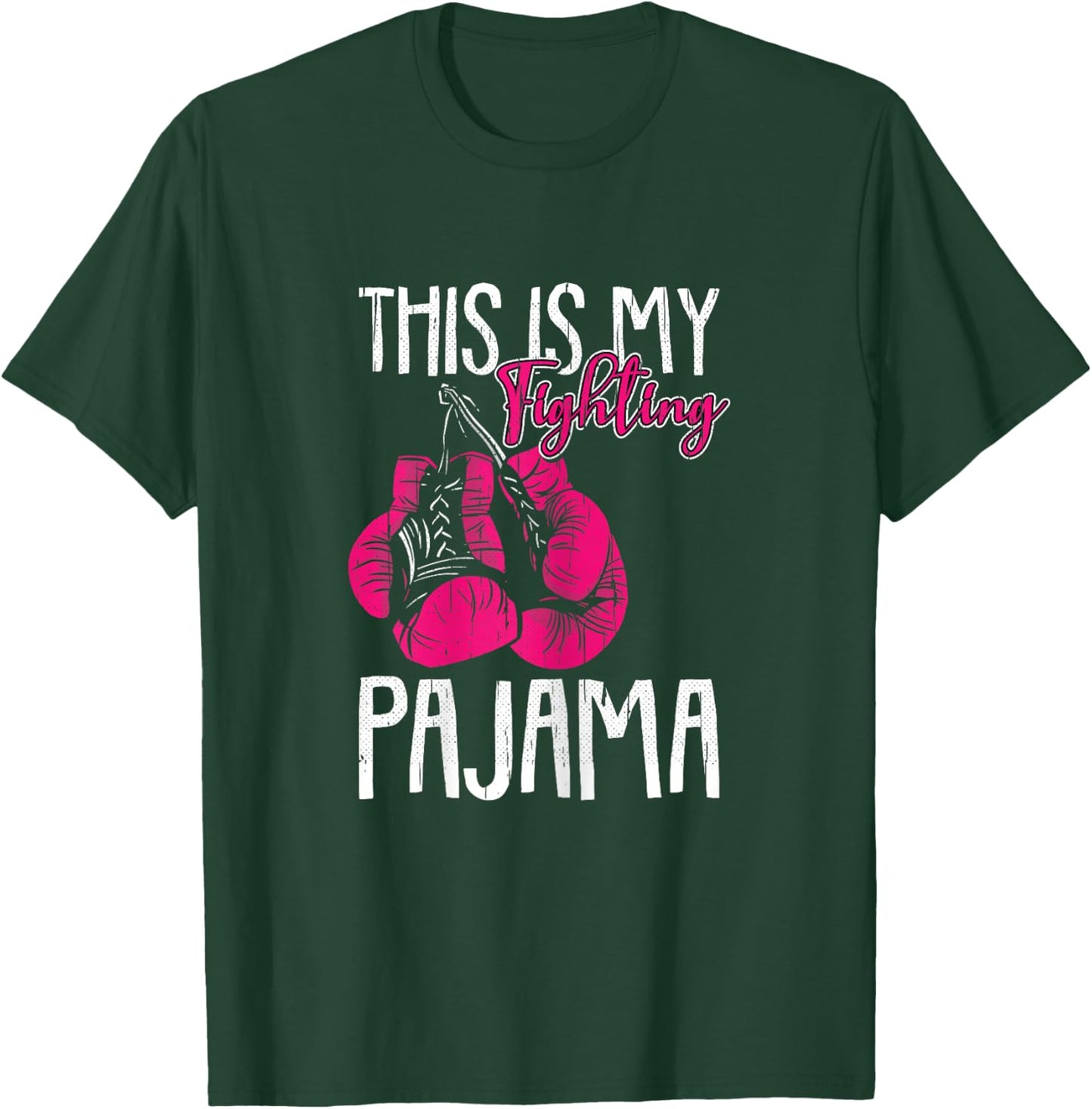 My Fighting Pajama Breast Cancer Awareness Ribbon Warrior T-Shirt - T-Shirt | Forest