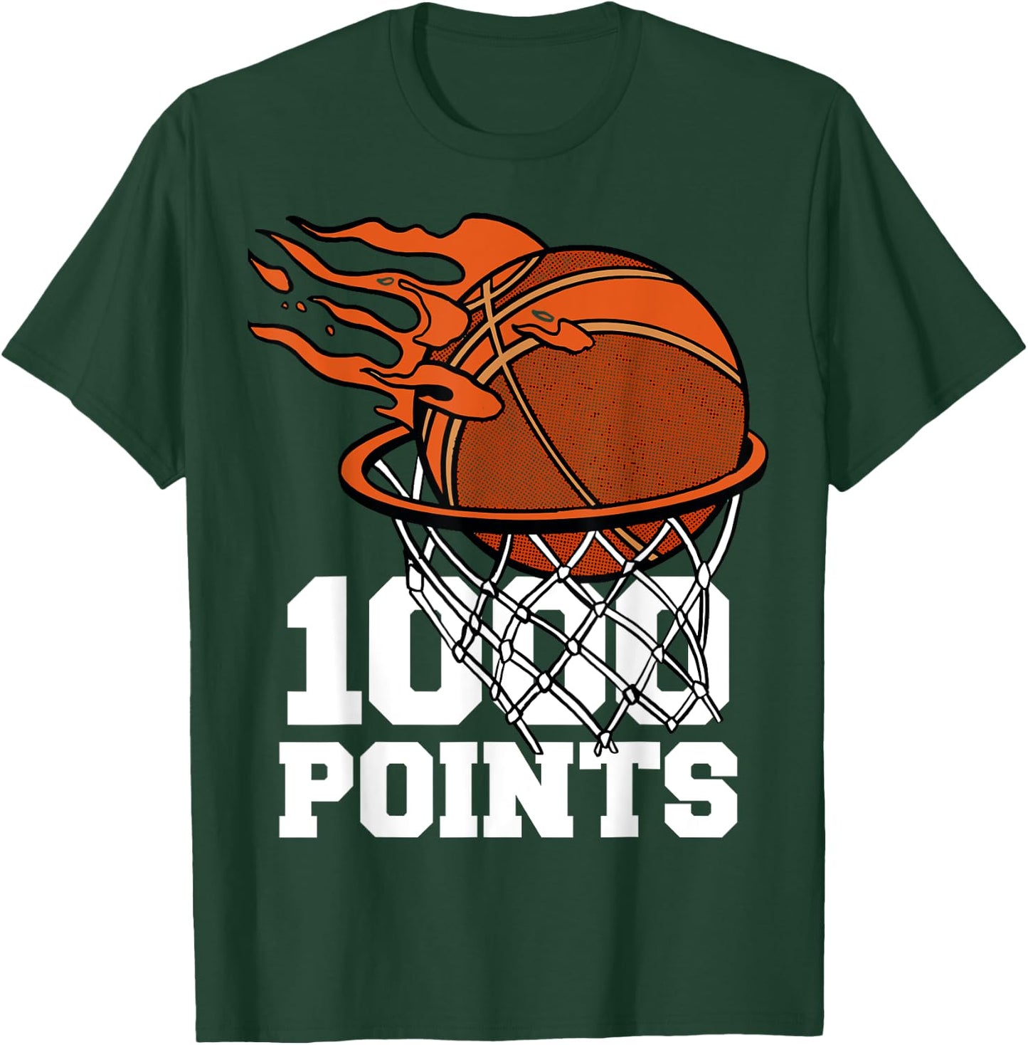 1000 Points Basketball Scorer High School Basketball Player T-Shirt - T-Shirt | Forest
