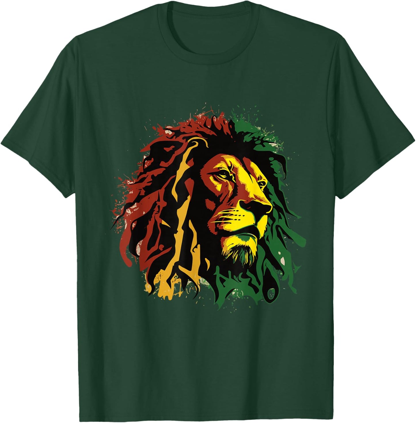 Jamaican Lion Jamaican Rasta Flag Lion of Judah Reggae Music T-Shirt - T-Shirt | Forest