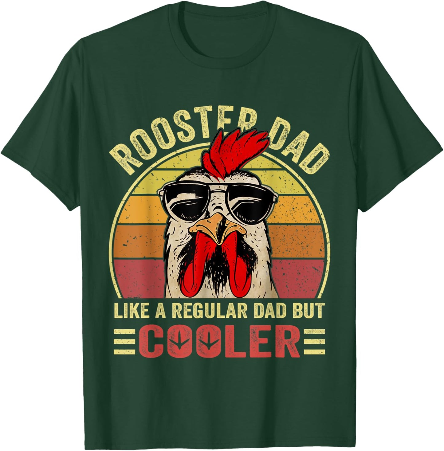 Retro Rooster Dad, Chicken Dad, Rooster Father T-Shirt - T-Shirt | Forest
