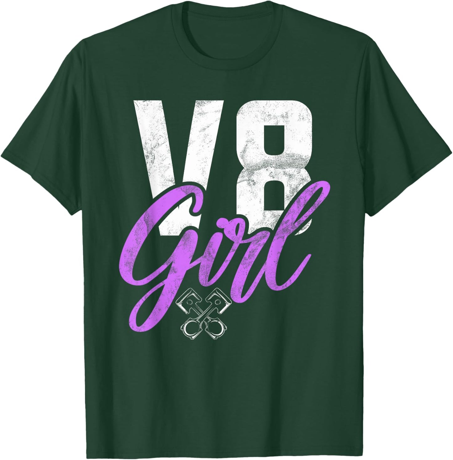 V8 Girl Muscle Car Girl T-Shirt - T-Shirt | Forest