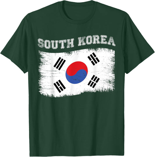 Korean Flag Tourist Holiday Destination South Korea Flag T-Shirt - T-Shirt | Forest