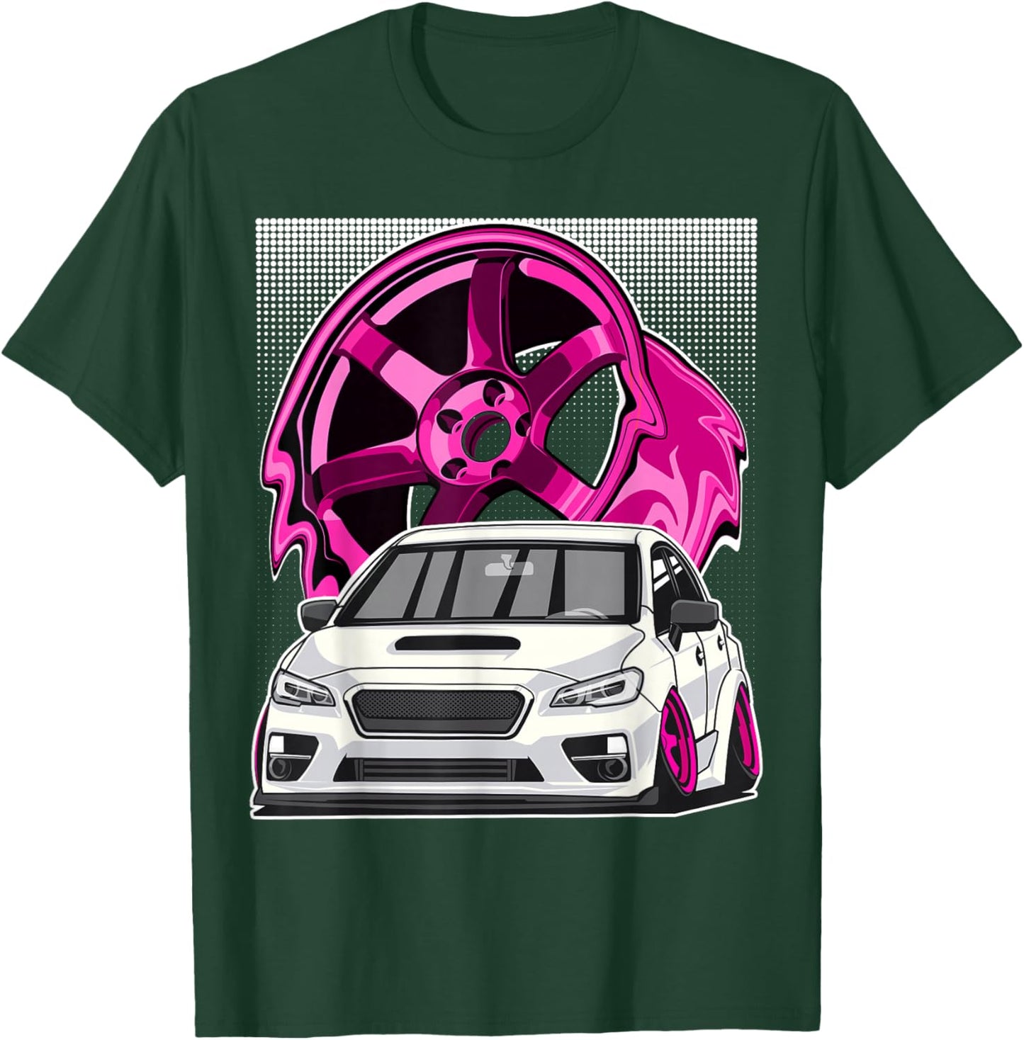 Subie VA JDM Stance Car Wheel Boxer Motor Racing Graphic T-Shirt - T-Shirt | Forest