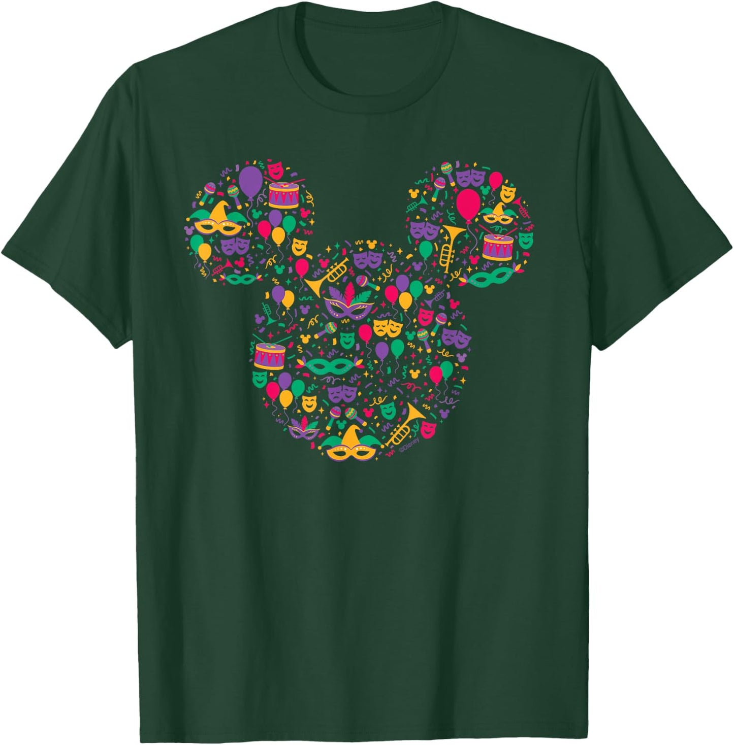 Disney Mickey Mouse Mardi Gras Carnival Holiday Icon T-Shirt - T-Shirt | Forest