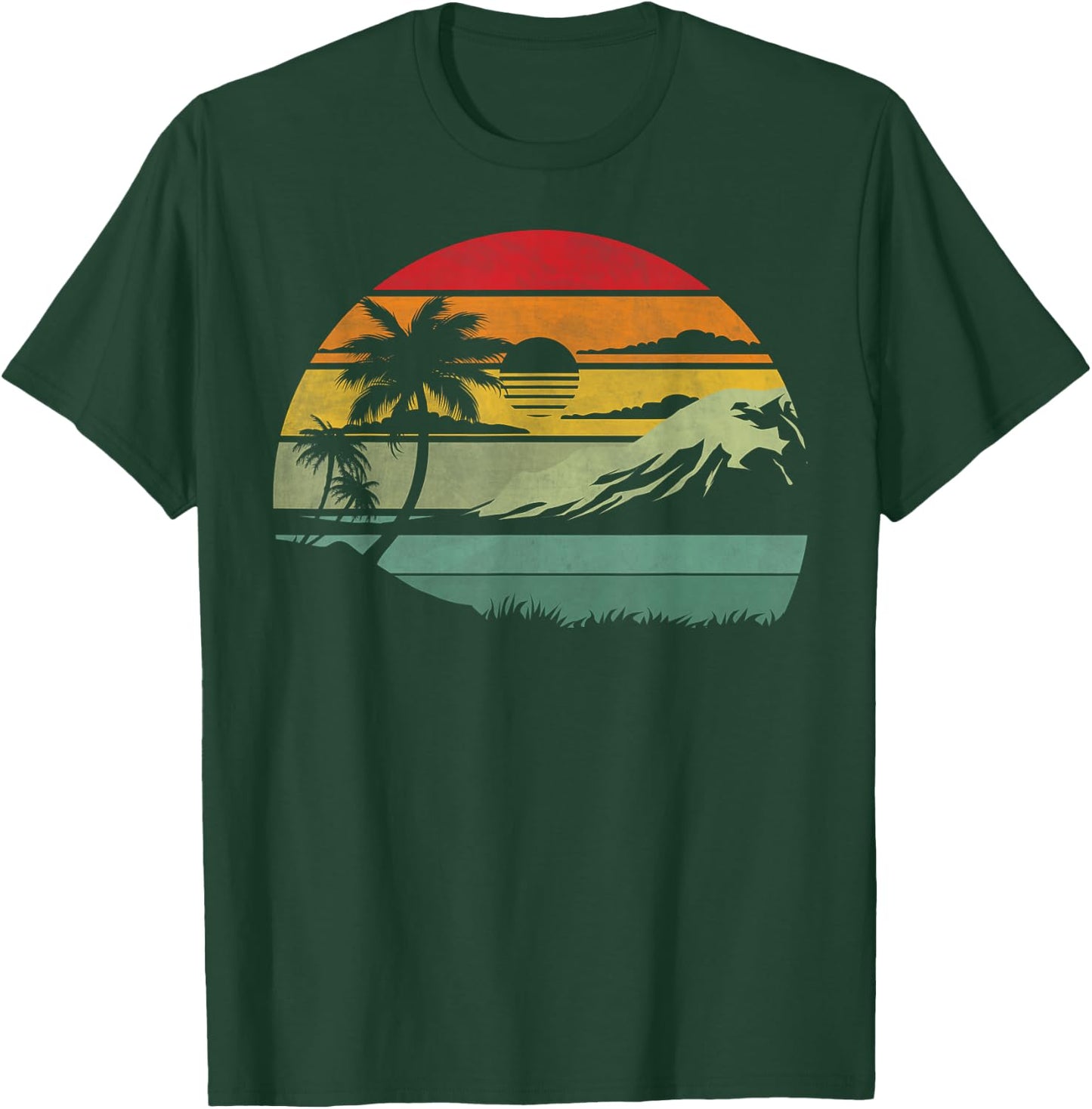 Palm Tree Retro Tropical Beach Vintage 70s 80s Style Summer T-Shirt - T-Shirt | Forest