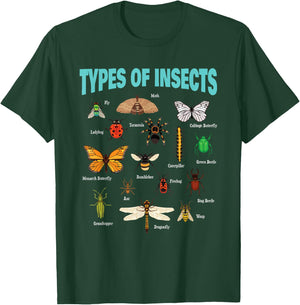 Insects Of The World Bug Lover Expert Entomologist Bugs Fan T-Shirt - T-Shirt | Forest