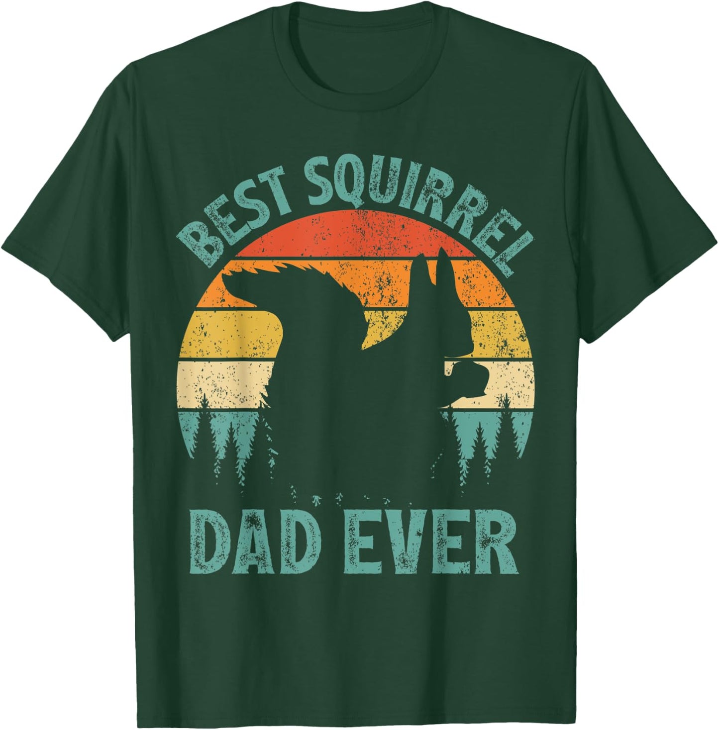 Funny Squirrel Vintage Best Squirrel Dad Ever Father's Day T-Shirt - T-Shirt | Forest