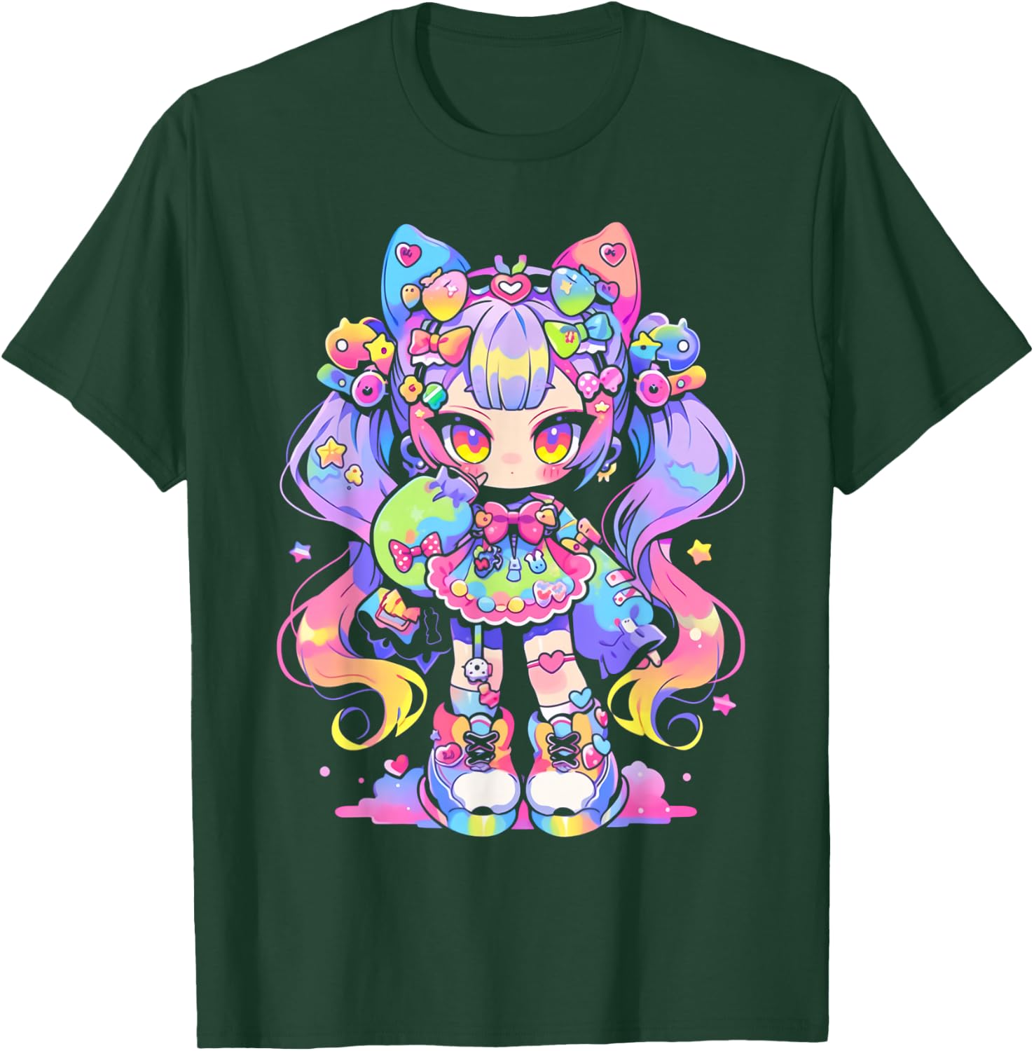 Kawaii Chibi Girl | Decora Fairy Kei Anime Manga Harajuku T-Shirt - T-Shirt | Forest
