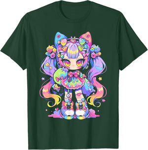 Kawaii Chibi Girl | Decora Fairy Kei Anime Manga Harajuku T-Shirt - T-Shirt | Forest