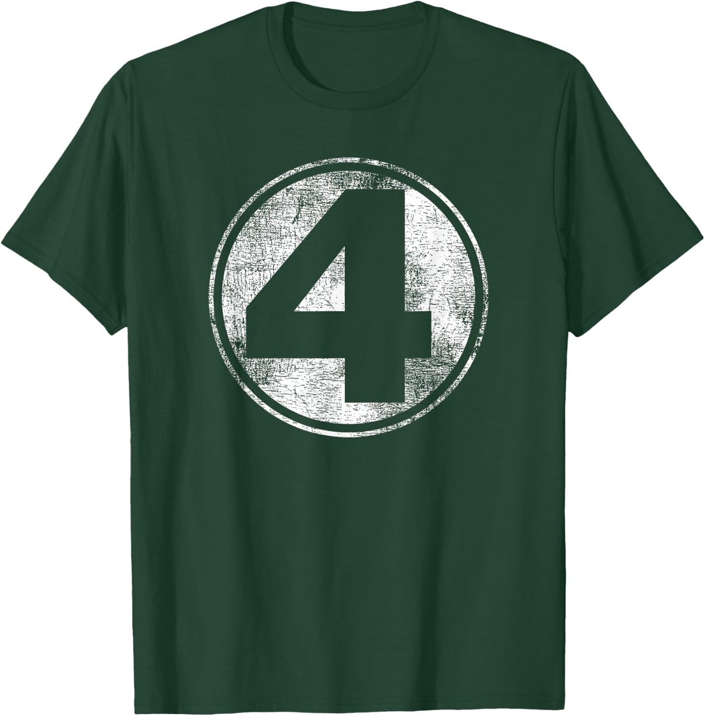 Marvel Fantastic Four Classic Number 4 Distressed Logo T-Shirt - T-Shirt | Forest