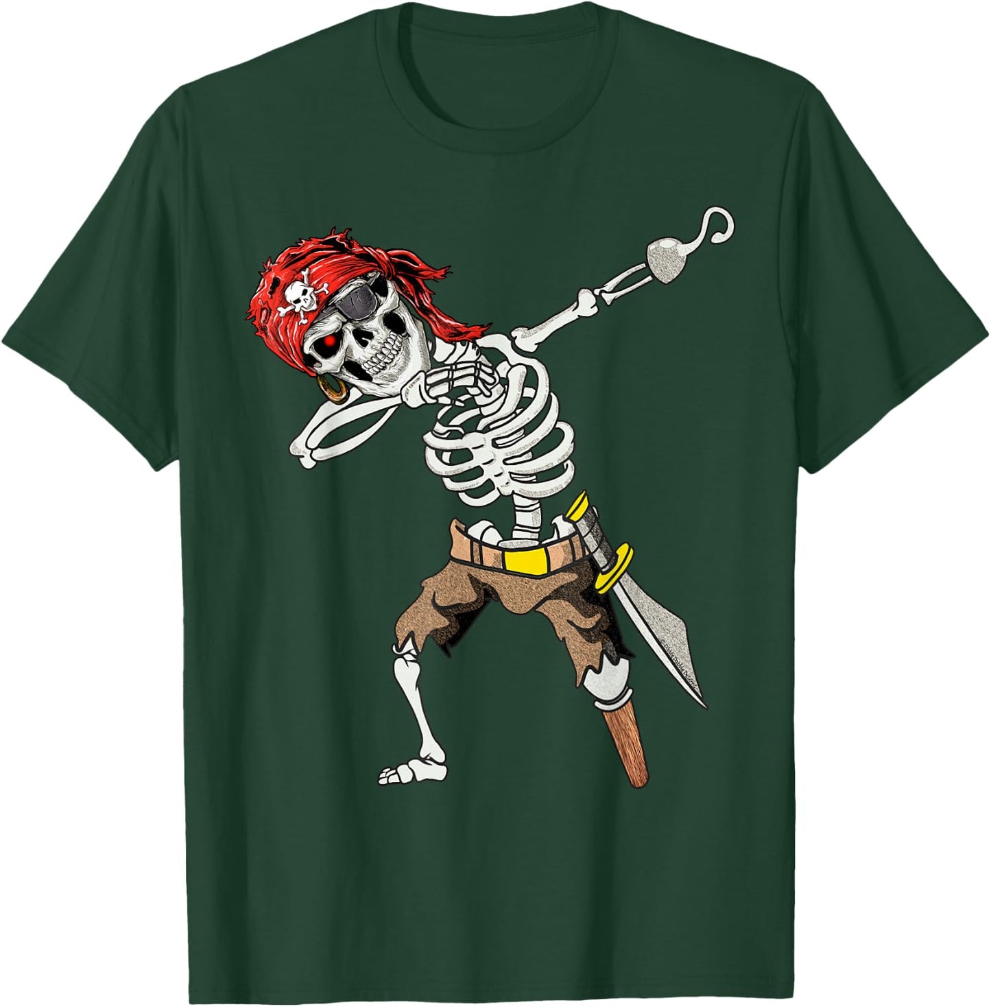 Dabbing Skeleton Pirate Halloween Kids Jolly Roger Pirate T-Shirt - T-Shirt | Forest