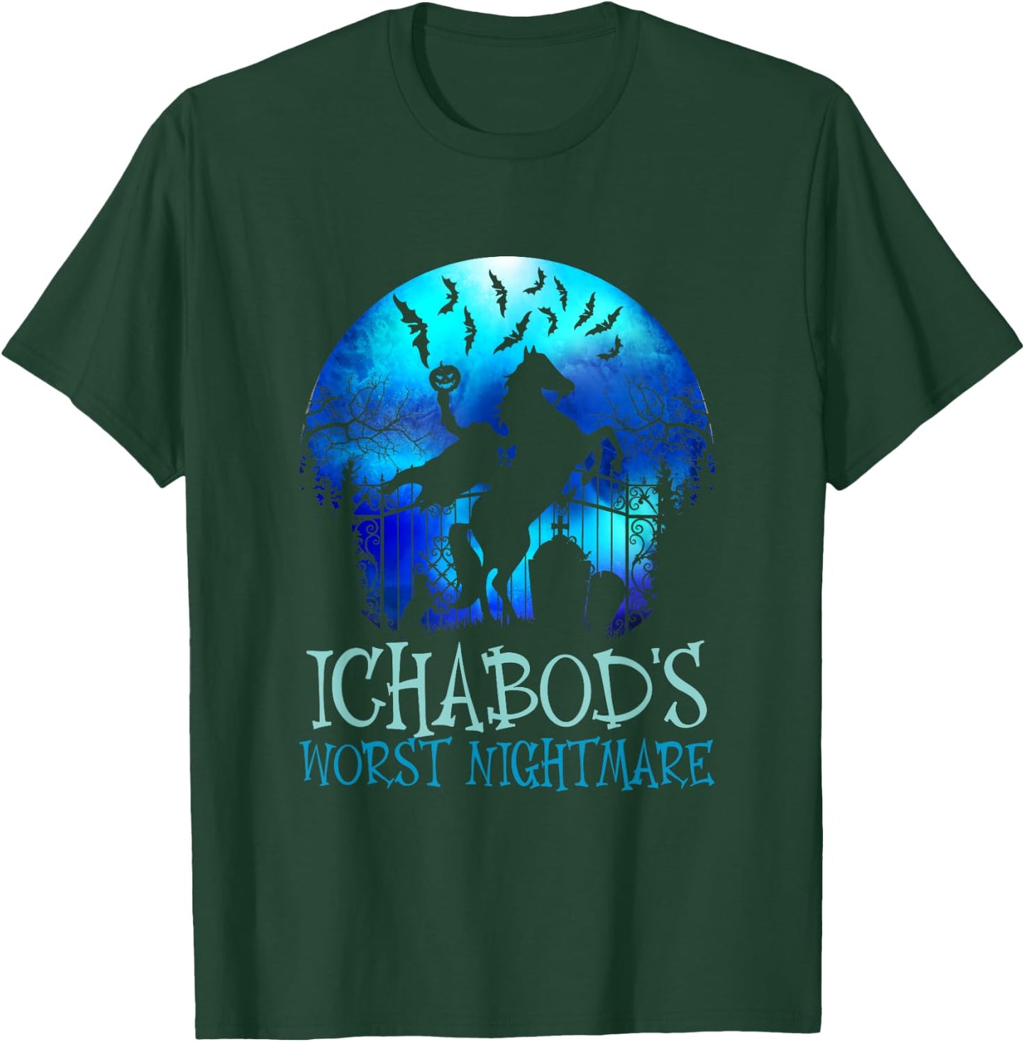 Ichabod's Worst Nightmare, Headless Horseman Halloween T-Shirt - T-Shirt | Forest