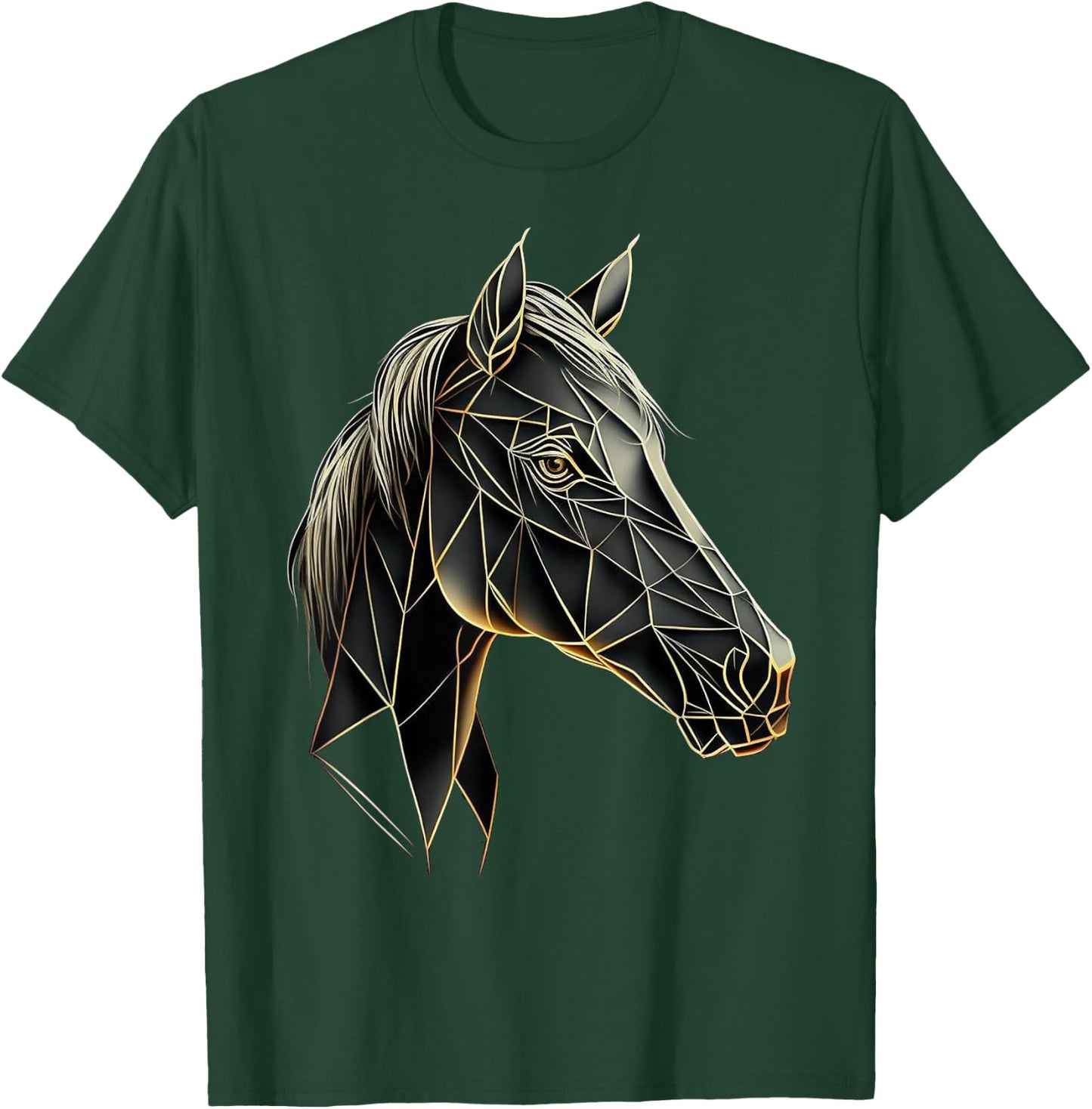 Horse Animal Geometric Polygon Artwork Horse T-Shirt - T-Shirt | Forest