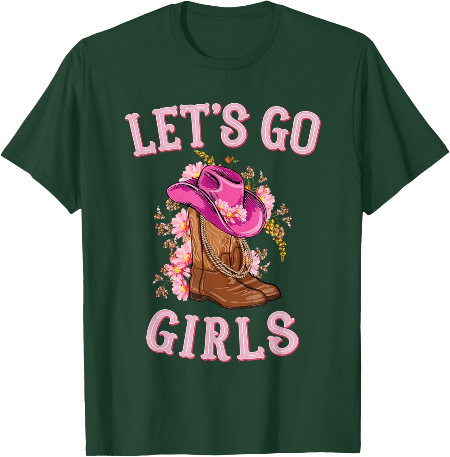 Cute Western Cowgirls Country Western Rodeo Let's Go Girls T-Shirt - T-Shirt | Forest