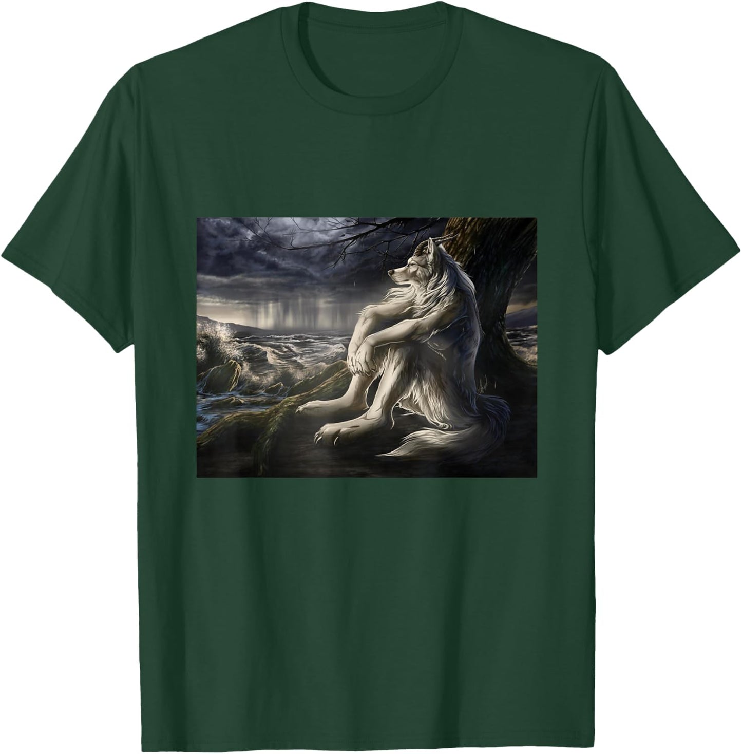 Human By Chance Alpha By Choice Funny Werewolf Wolf Meme T-Shirt - T-Shirt | Forest