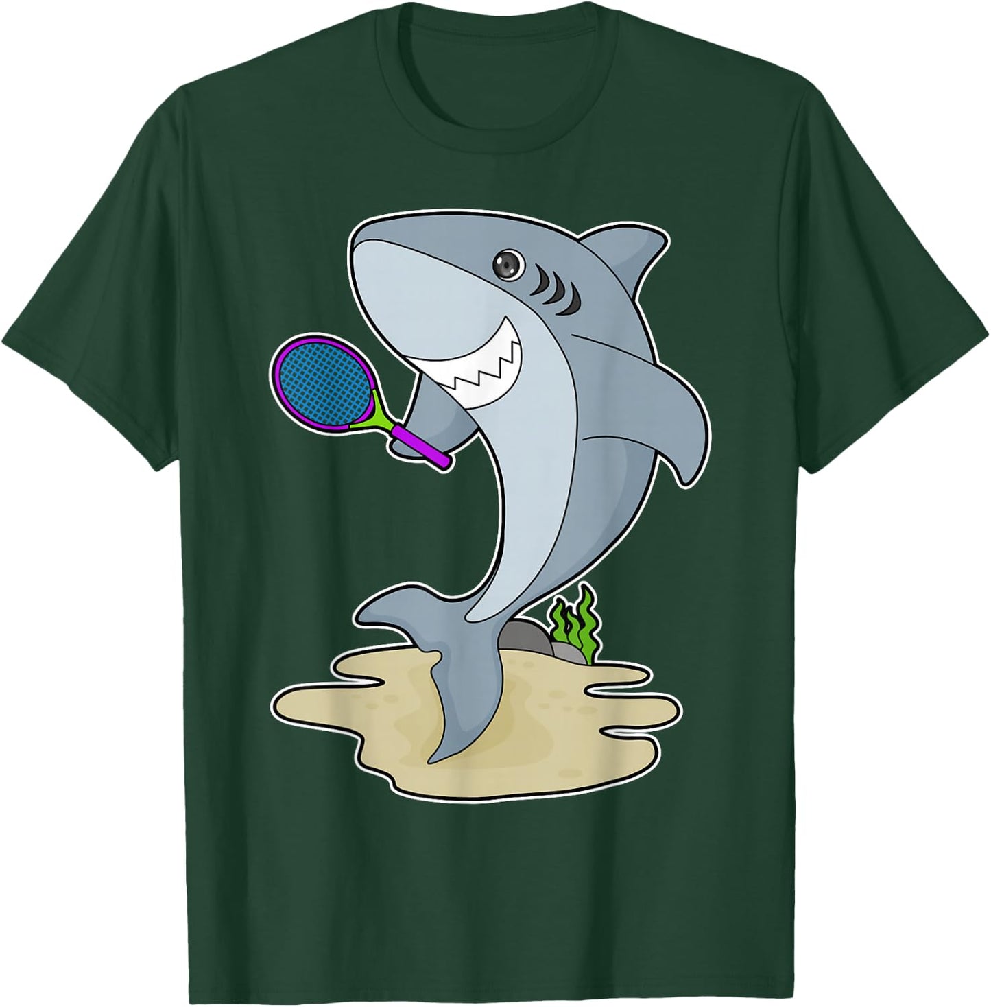 Shark Tennis Tennis racket Sports T-Shirt - T-Shirt | Forest