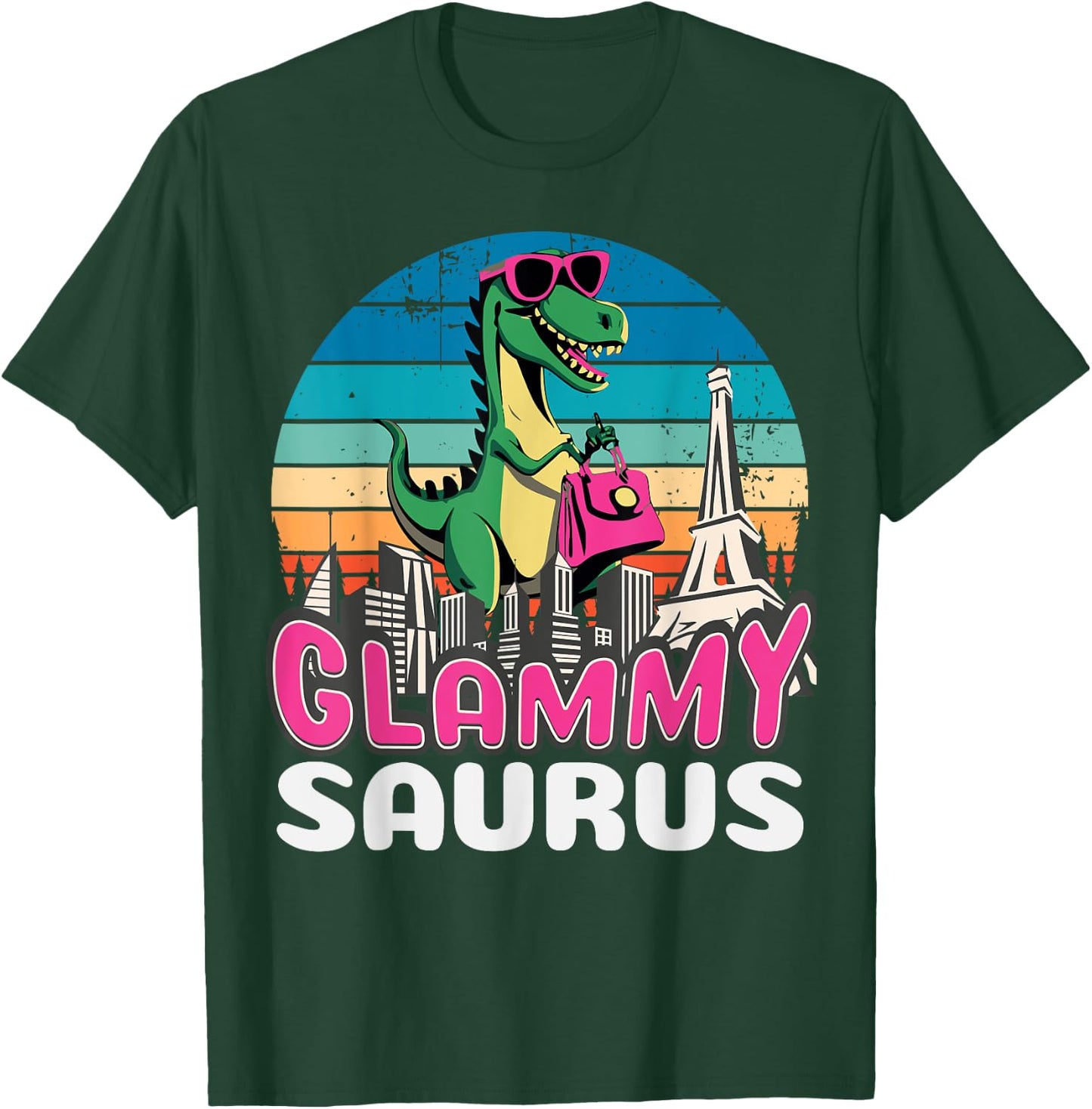 Glammysaurus T Rex Dinosaur Glammy Saurus Family T-Shirt - T-Shirt | Forest