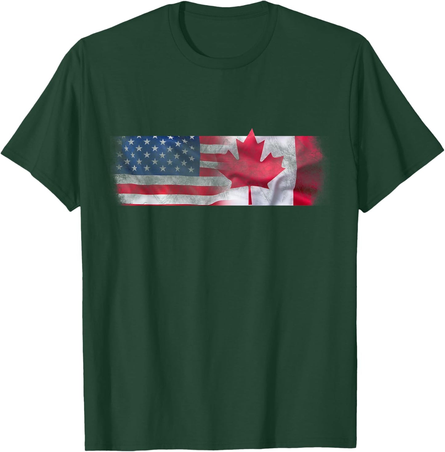 American Canadian Flags Friendship North America T-Shirt - T-Shirt | Forest