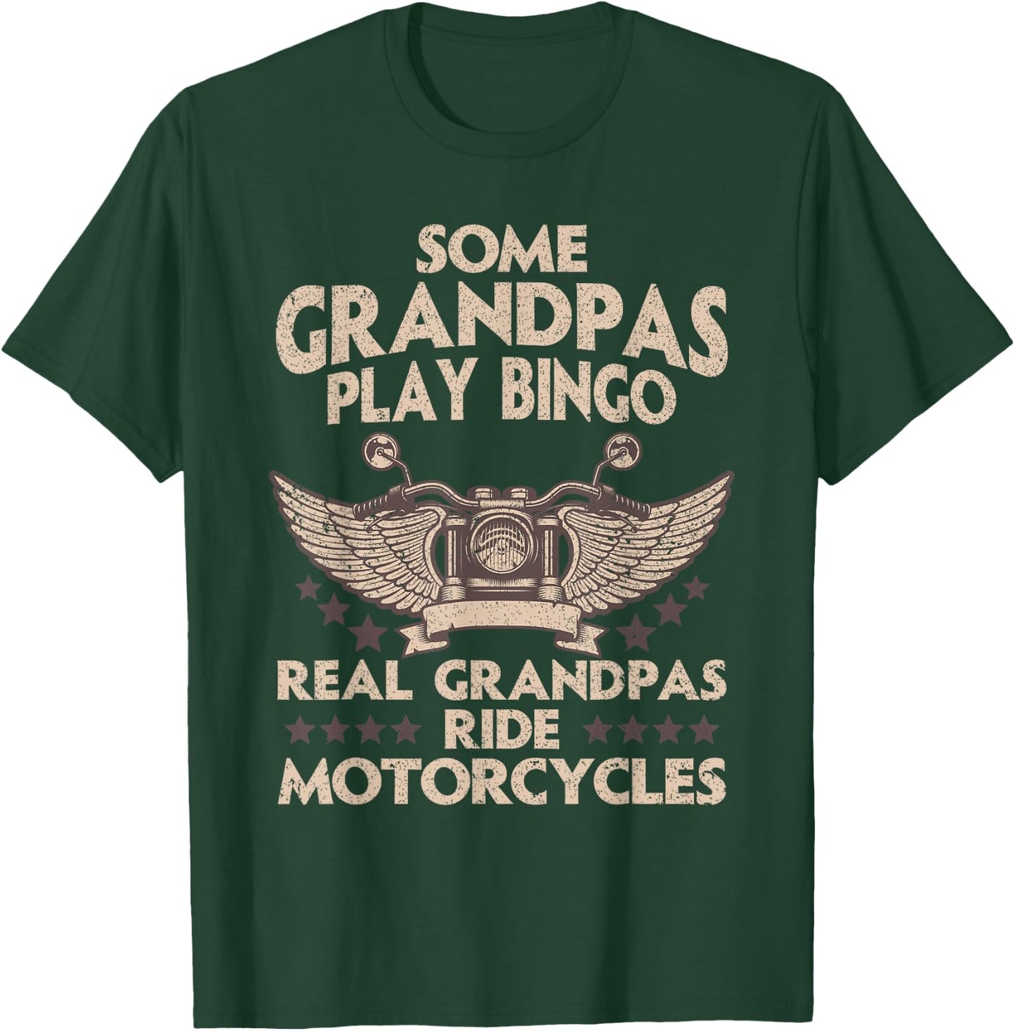 Funny Motorcycle For Grandpa Men Biker Motorcycle Rider T-Shirt - T-Shirt | Forest