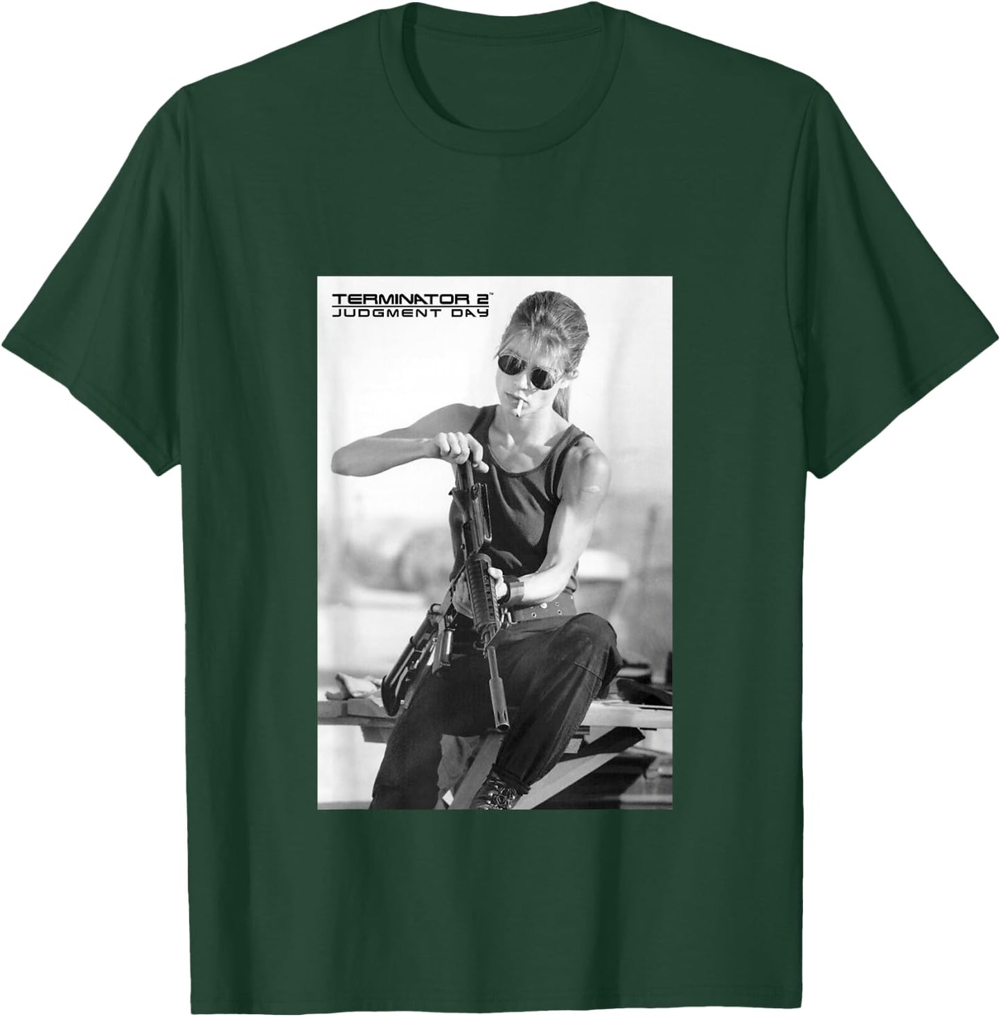Terminator 2 Sarah Connor Rifle Reload T-Shirt - T-Shirt | Forest
