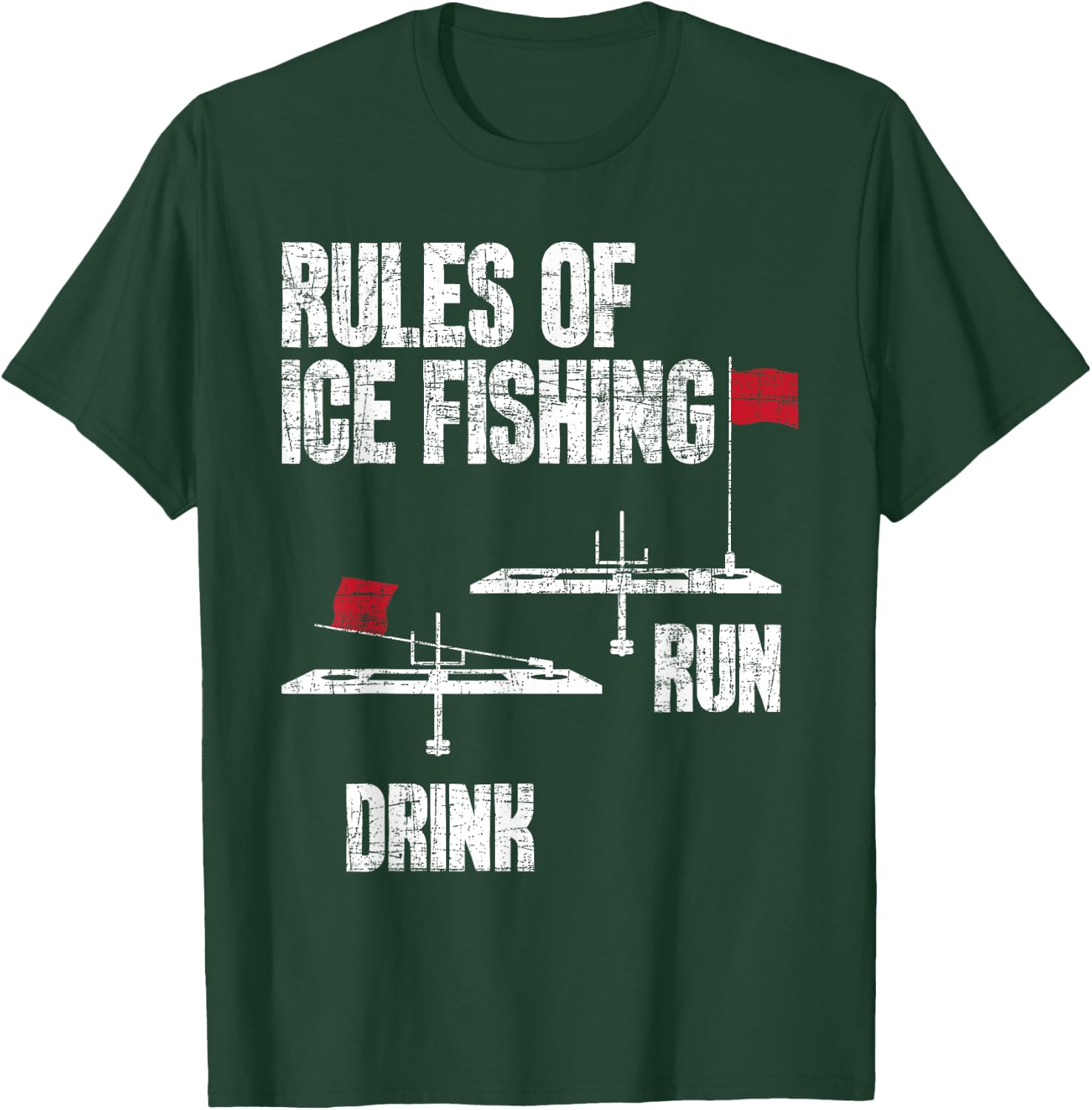 Rules Of Ice Fishing - Ice Fisher Fisherman Fishing T-Shirt - T-Shirt | Forest