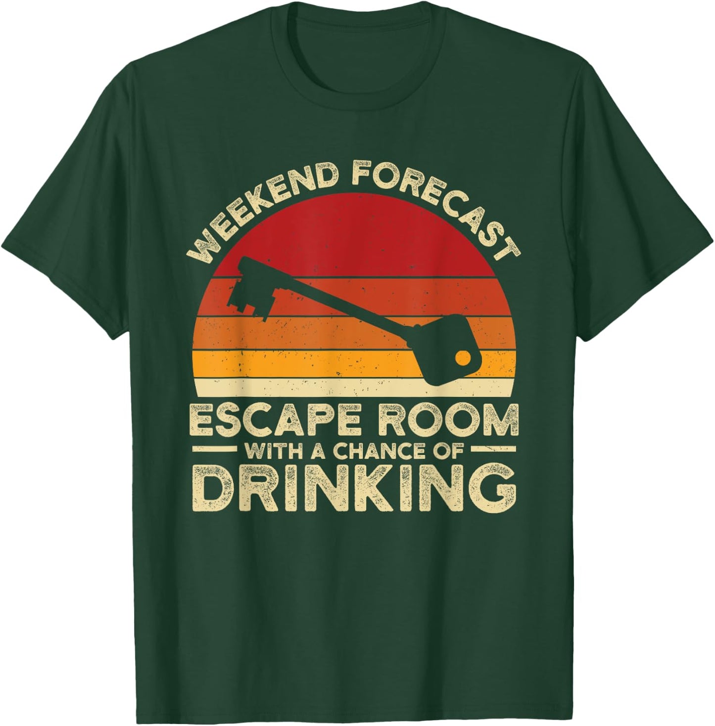 Weekend Forecast Escape Rooms Funny Mystery Vintage T-Shirt - T-Shirt | Forest