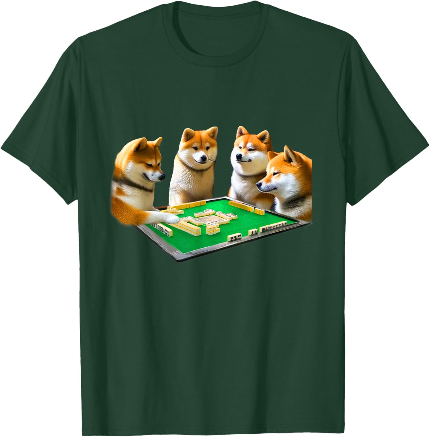 Shiba Inu, Dog, Mahjong, Funny , Dog, Lettered, Men's, Funny, Clothes, Funny Goods, Present, Neta, Jakushi T-Shirt - T-Shirt | Forest